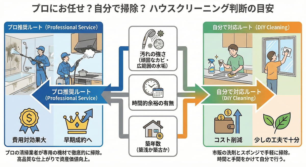 マンション売却｜プロのハウスクリーニングか自分で掃除するかの判断基準